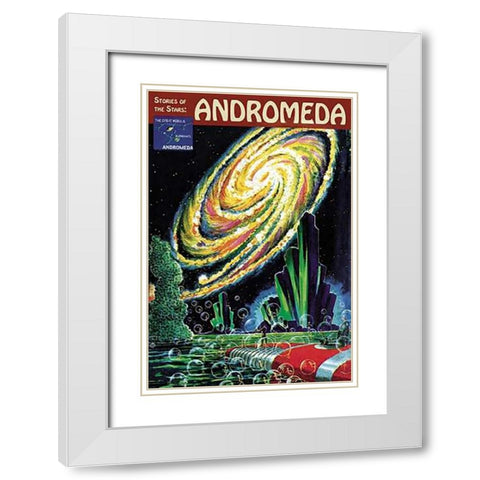 Retrosci-fi: Stories of the Stars... Andromeda White Modern Wood Framed Art Print with Double Matting by Paul, Frank R.