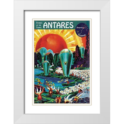 Retrosci-fi: Stories of the Stars - Antares White Modern Wood Framed Art Print with Double Matting by Paul, Frank R.