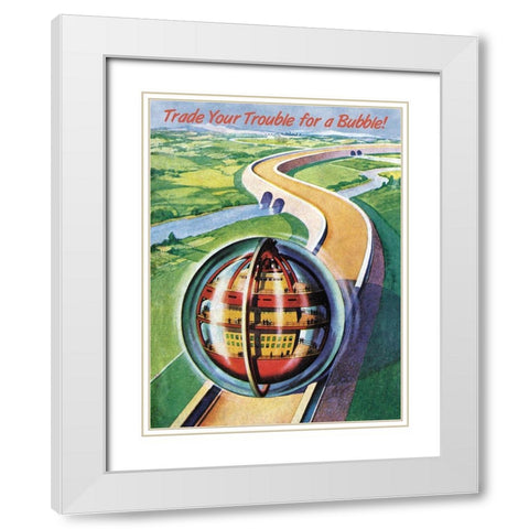 Pleasure Ball White Modern Wood Framed Art Print with Double Matting by Retrosci-fi