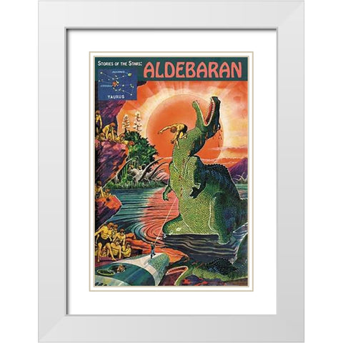 Retrosci-fi: Stories of the Stars...Aldebaran White Modern Wood Framed Art Print with Double Matting by Paul, Frank R.
