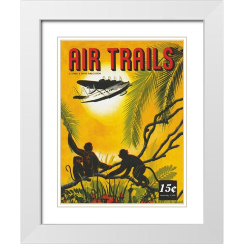 Seaplane Over the Tropics White Modern Wood Framed Art Print with Double Matting by Unknown