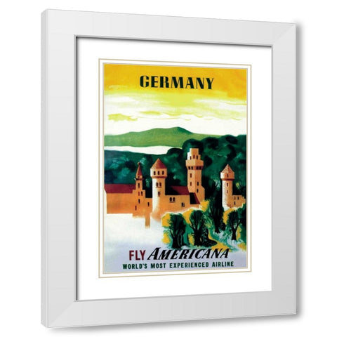 German Castle White Modern Wood Framed Art Print with Double Matting by Unknown