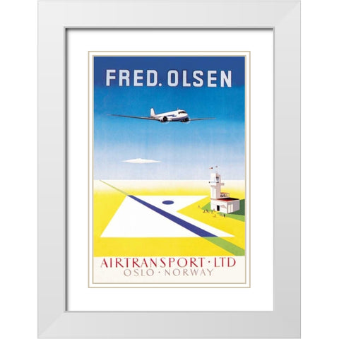 Fred. Olsen Airtransport Ltd. Oslo - Norway White Modern Wood Framed Art Print with Double Matting by Unknown