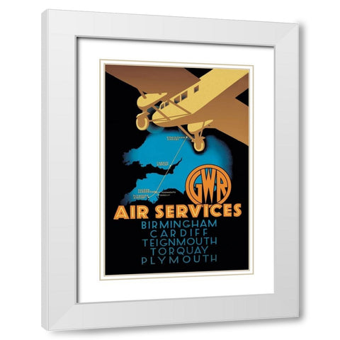 GWR Air Services White Modern Wood Framed Art Print with Double Matting by Ralph,
