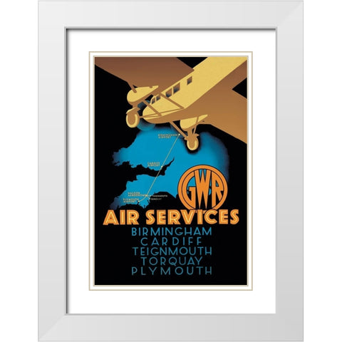 GWR Air Services White Modern Wood Framed Art Print with Double Matting by Ralph,