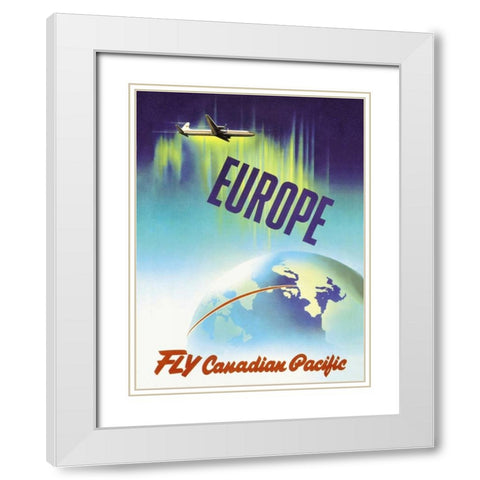 Europe - Fly Canadian Pacific White Modern Wood Framed Art Print with Double Matting by Ewart, P.