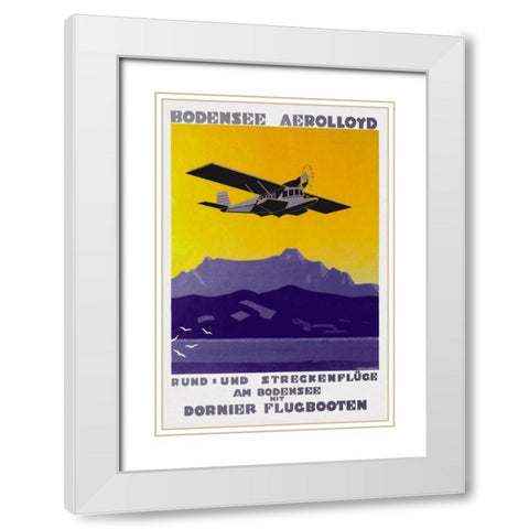 Bodensee Aerolloyd Flying Boat Tours White Modern Wood Framed Art Print with Double Matting by Dornier, Marcel