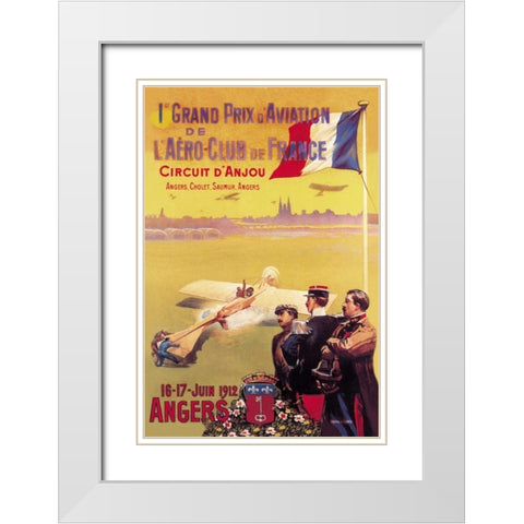 Grand Prix d Aviation de L Aero-Club de France White Modern Wood Framed Art Print with Double Matting by Unknown