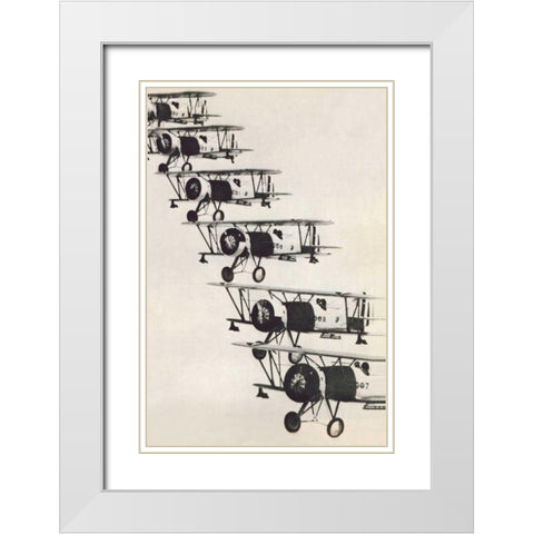 Flying in Formation White Modern Wood Framed Art Print with Double Matting by Unknown