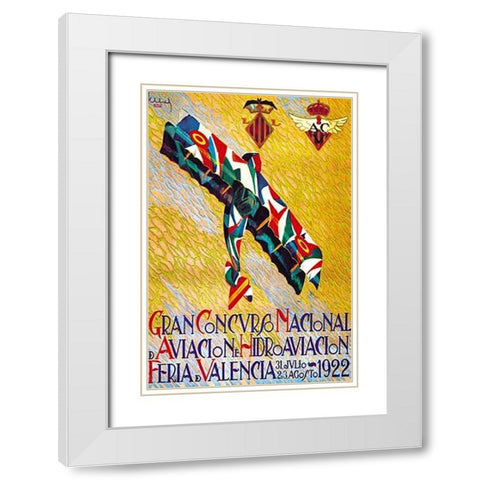 Gran Concurso Nacional de Aviacion y Hidroaviacion White Modern Wood Framed Art Print with Double Matting by Abad