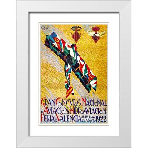 Gran Concurso Nacional de Aviacion y Hidroaviacion White Modern Wood Framed Art Print with Double Matting by Abad