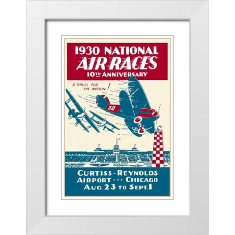 National Air Races 1930 White Modern Wood Framed Art Print with Double Matting by Unknown