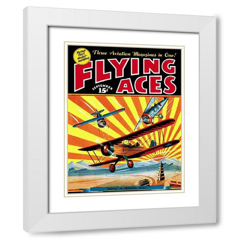 Flying Aces over the Rising Sun White Modern Wood Framed Art Print with Double Matting by Mayshark, C. B