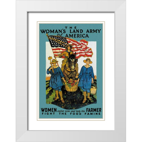The Womans Land Army of America White Modern Wood Framed Art Print with Double Matting by Unknown
