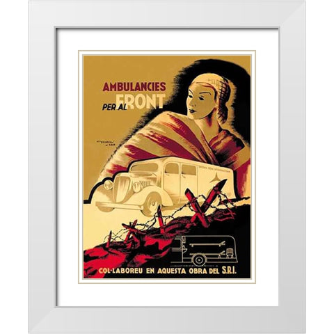 Ambulancies per al Front White Modern Wood Framed Art Print with Double Matting by Fortsere