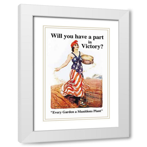 Will You Have a Part in Victory? White Modern Wood Framed Art Print with Double Matting by Flagg, James M.