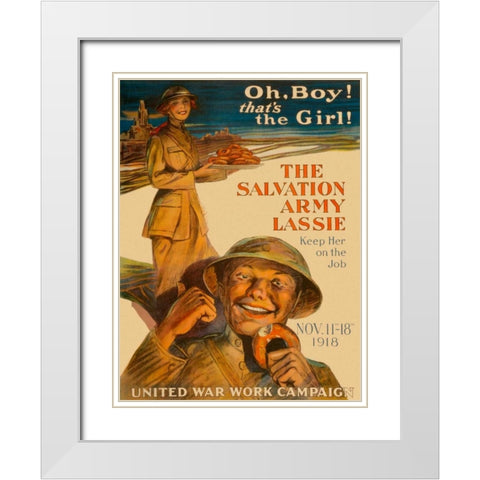 The Salvation Army Lassie White Modern Wood Framed Art Print with Double Matting by Unknown