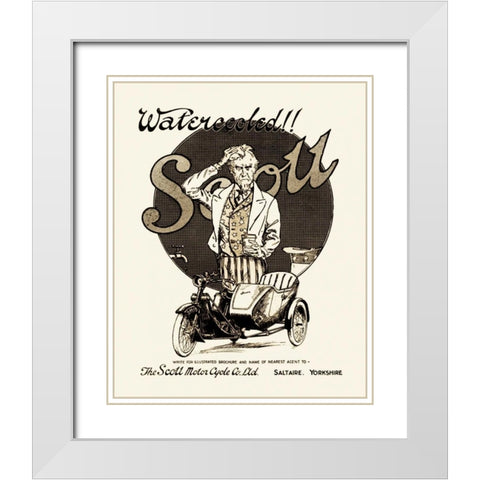 Watercooled Scott White Modern Wood Framed Art Print with Double Matting by Unknown