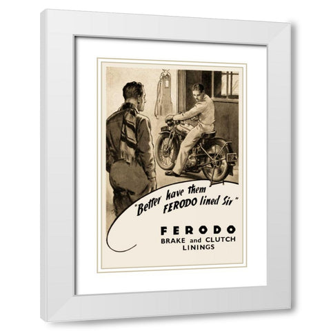Ferodo Brake and Clutch Linings White Modern Wood Framed Art Print with Double Matting by Unknown