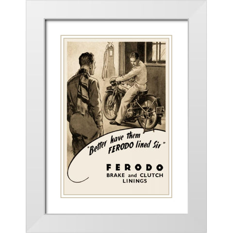 Ferodo Brake and Clutch Linings White Modern Wood Framed Art Print with Double Matting by Unknown
