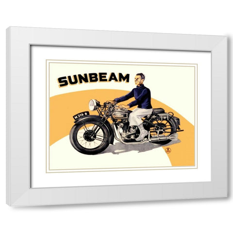 Sunbeam White Modern Wood Framed Art Print with Double Matting by Unknown