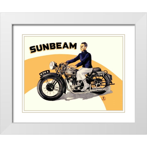 Sunbeam White Modern Wood Framed Art Print with Double Matting by Unknown