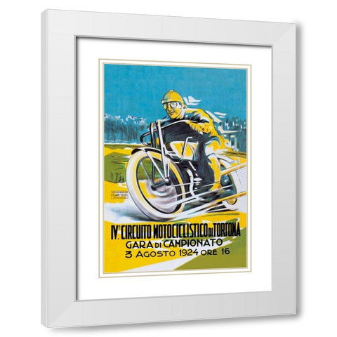 4th Motorcycle Circuit of Tortona White Modern Wood Framed Art Print with Double Matting by Unknown