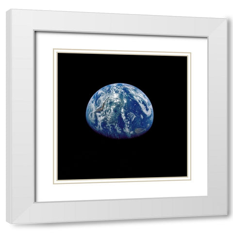View of Earth from Apollo 15, 1971 White Modern Wood Framed Art Print with Double Matting by NASA