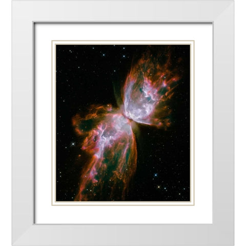 Butterfly Nebula White Modern Wood Framed Art Print with Double Matting by NASA