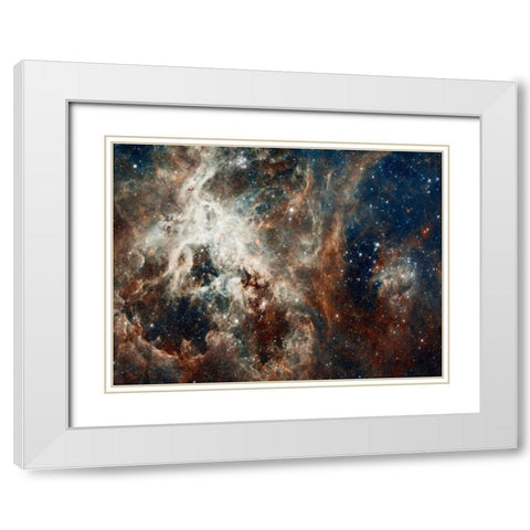 Tarantula Nebula - Compressed Version White Modern Wood Framed Art Print with Double Matting by NASA