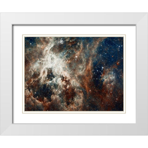 Tarantula Nebula - Compressed Version White Modern Wood Framed Art Print with Double Matting by NASA