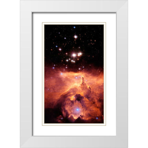 Pismis 24 and NGC 6357 White Modern Wood Framed Art Print with Double Matting by NASA