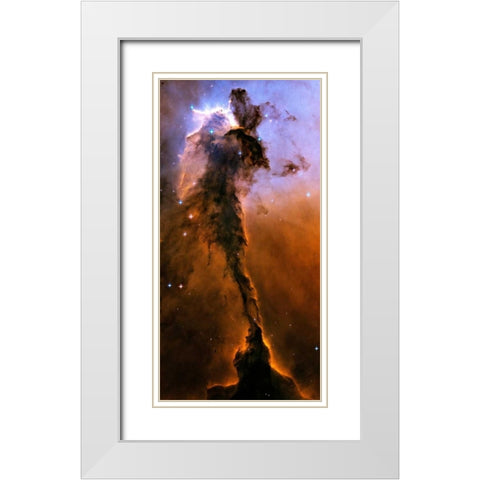 Stellar Spire in the Eagle Nebula White Modern Wood Framed Art Print with Double Matting by NASA