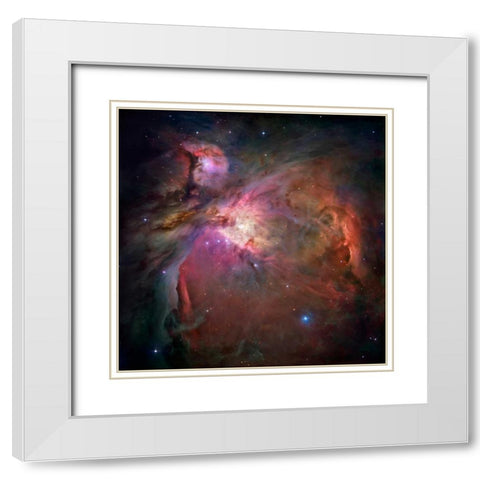 Orion Nebula White Modern Wood Framed Art Print with Double Matting by NASA