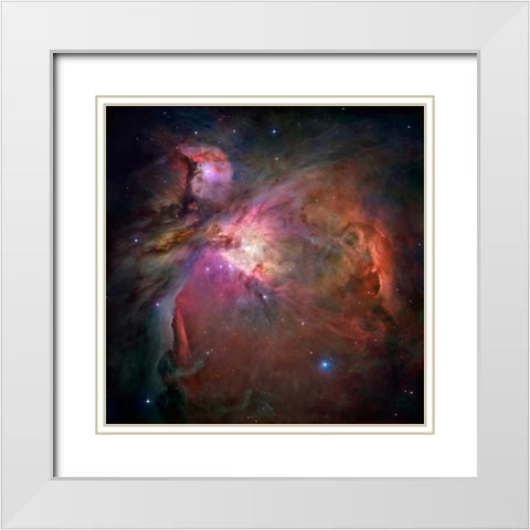 Orion Nebula White Modern Wood Framed Art Print with Double Matting by NASA