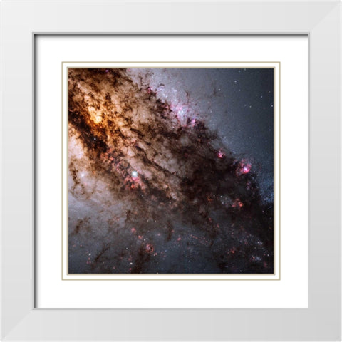 Star Birth in the Active Galaxy Centaurus A White Modern Wood Framed Art Print with Double Matting by NASA