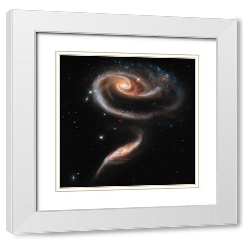 Interacting Galaxies White Modern Wood Framed Art Print with Double Matting by NASA