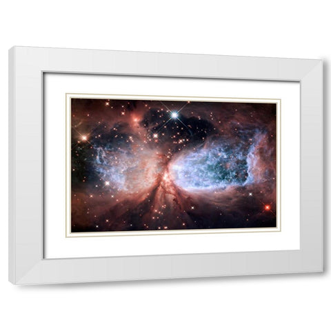 Star-Forming Region S106 White Modern Wood Framed Art Print with Double Matting by NASA