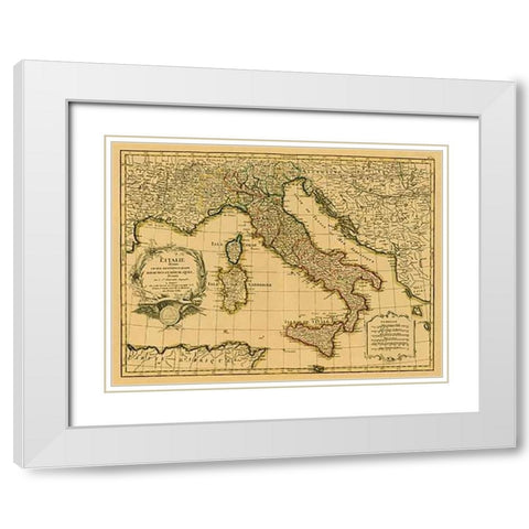 LItalie, 1780 - Tea Stained White Modern Wood Framed Art Print with Double Matting by Janvier, Jean