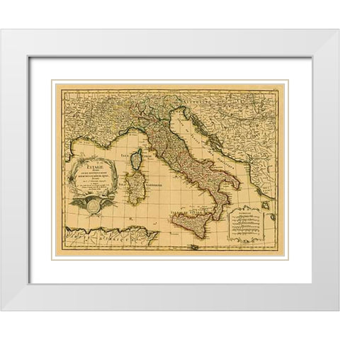 LItalie, 1780 - Tea Stained White Modern Wood Framed Art Print with Double Matting by Janvier, Jean