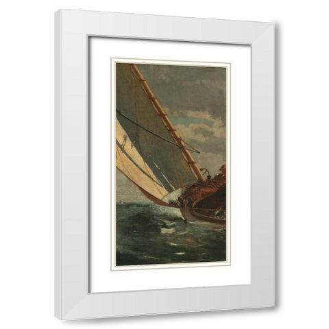 Breezing Up - left White Modern Wood Framed Art Print with Double Matting by Homer, Winslow