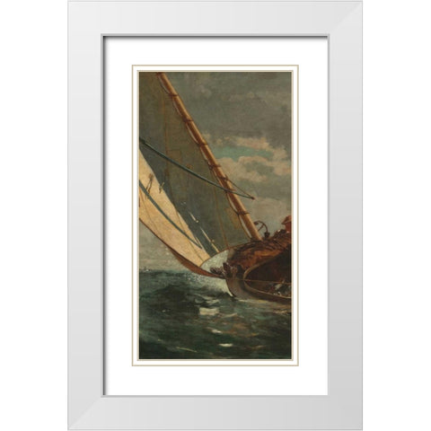 Breezing Up - left White Modern Wood Framed Art Print with Double Matting by Homer, Winslow