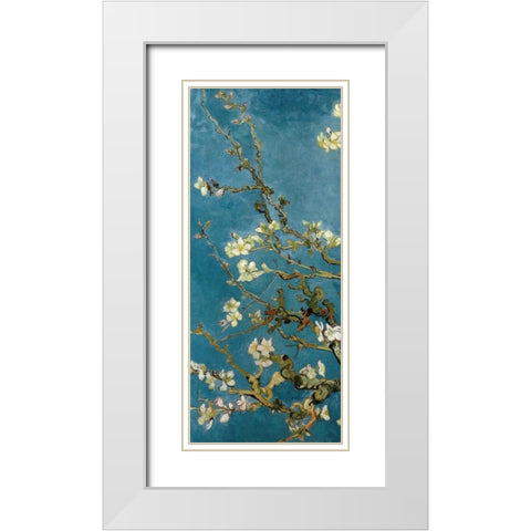 Blossoming Almond Tree - left White Modern Wood Framed Art Print with Double Matting by Van Gogh, Vincent