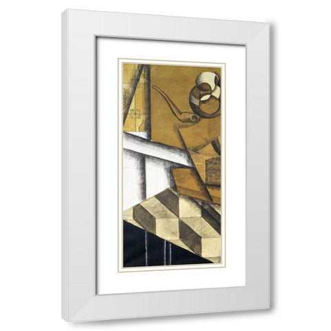 Teacups - left White Modern Wood Framed Art Print with Double Matting by Gris, Juan