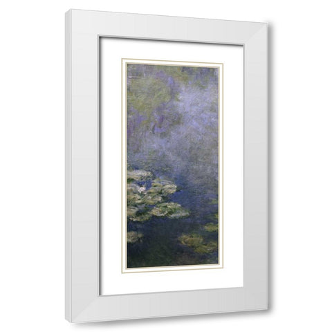 Water Lilies - Nympheas IV - left White Modern Wood Framed Art Print with Double Matting by Monet, Claude