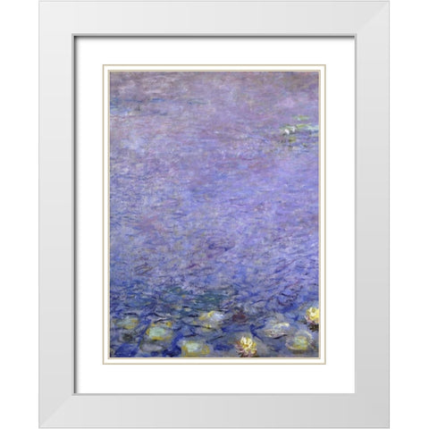 Water Lilies: Morning, c. 1914-26 - left White Modern Wood Framed Art Print with Double Matting by Monet, Claude