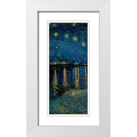 Starlight Over the Rhone - center White Modern Wood Framed Art Print with Double Matting by Van Gogh, Vincent