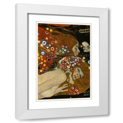 Sea Serpents V - right White Modern Wood Framed Art Print with Double Matting by Klimt, Gustav