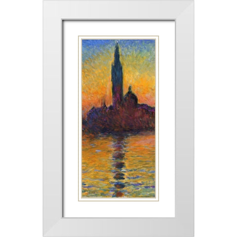 Twilight Venice - left White Modern Wood Framed Art Print with Double Matting by Monet, Claude