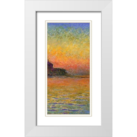 Twilight Venice (center) White Modern Wood Framed Art Print with Double Matting by Monet, Claude
